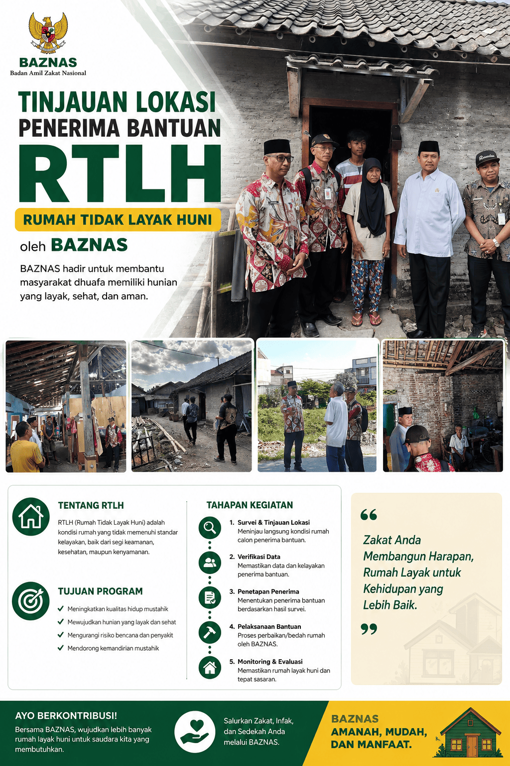 Tinjauan Lokasi Penerima Bantuan RTLH oleh BAZNAS
