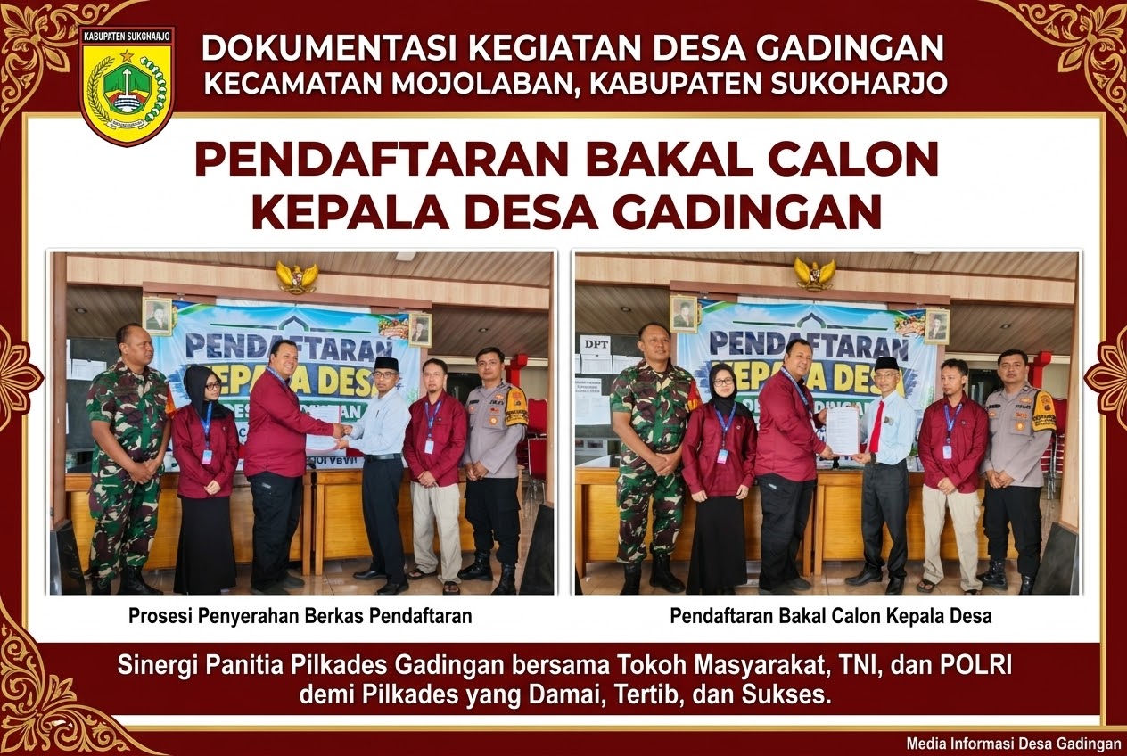 Pendaftaran Calon Kepala Desa Gadingan Resmi Dibuka dan Berlangsung Kondusif